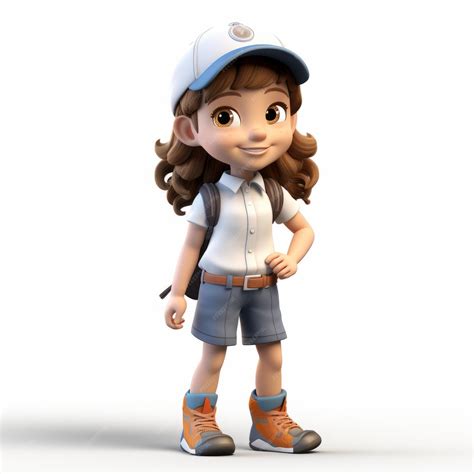 Premium Photo Charming 3d Render Cartoon Of Madison As A Kid