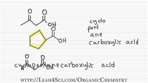 Naming Carboxylic Acids Organic Chemistry Iupac Naming By Leah4sci