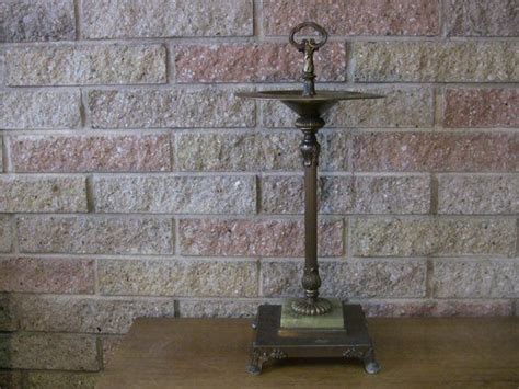 Antique Smoking Stand Accent Table Vintage Floor Stand Brass Etsy Vintage Floor Accent