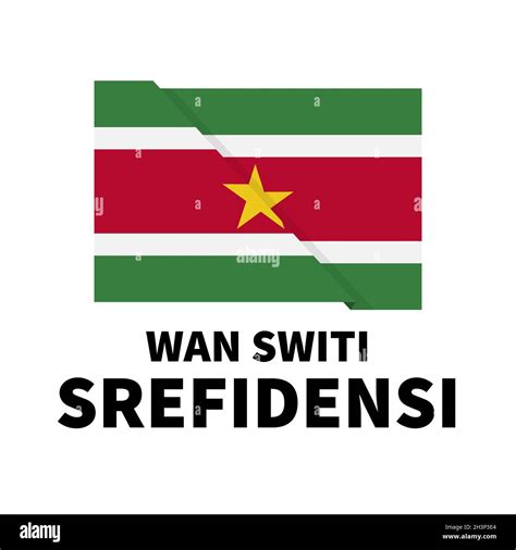 Suriname Independence Day lettering in Dutch with flag. National ...