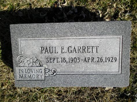 Paul Ezra Garrett 1903 1929 Find A Grave Memorial