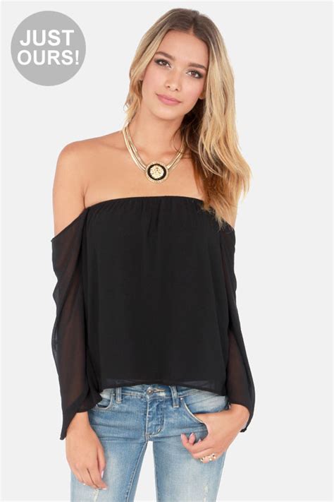 Sexy Off The Shoulder Top Black Top 32 00 Lulus