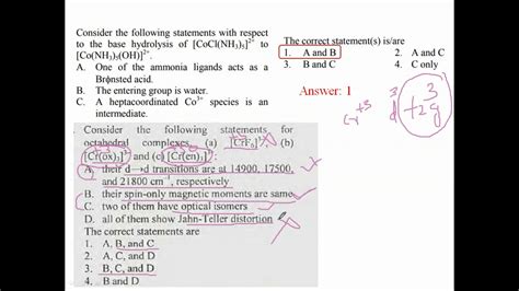 Csir Net Chemistry Coordination Chemistry Previous Questions Part