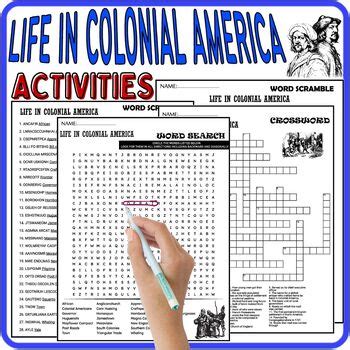 Colonial America Reading Comprehension Passage Puzzles Digital Print