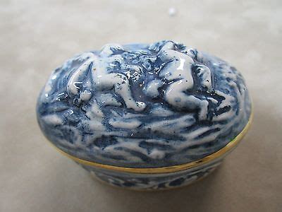 Vintage Italian Capodimonte Blue Trinket Box Antique Price Guide