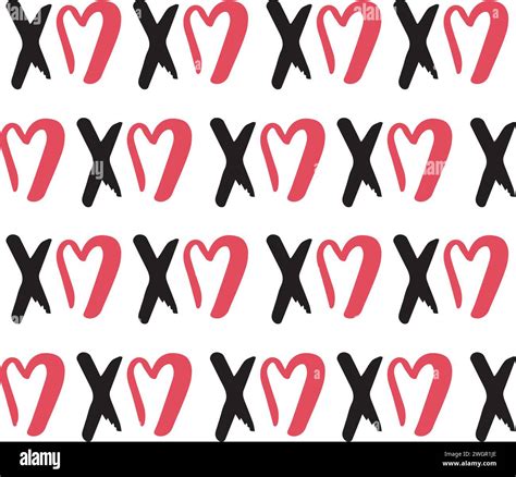 Vector Seamless Pattern Of Xoxo Lettering Stock Vector Image Art Alamy