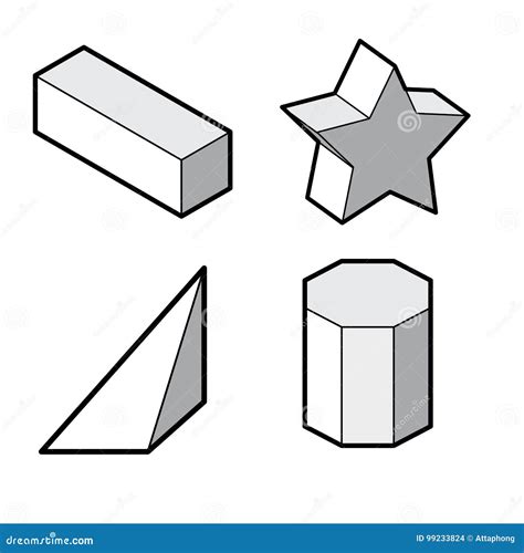 Set Of Basic 3d Geometric Shapes Geometric Solids Vector Isolated On A