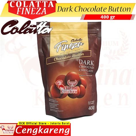 Jual COLATTA FINEZA Chocolate Button 400 Gram Dark Compound Coklat