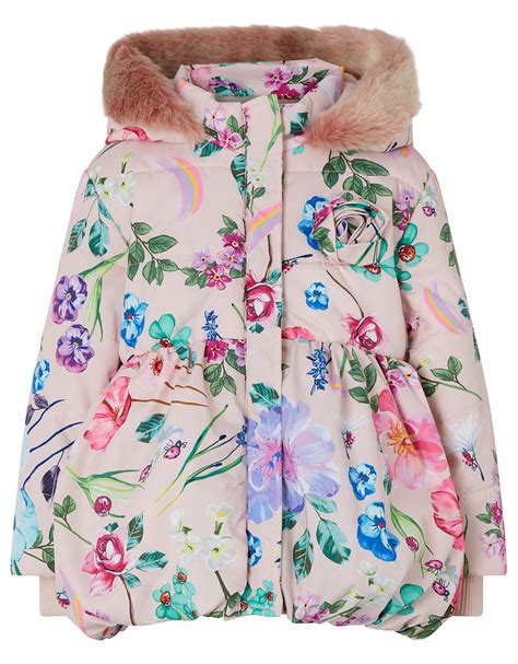 Baby Floral Print Padded Coat Pink Coats And Jackets Monsoon Global