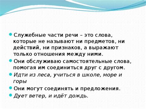 "Морфология. Самостоятельные и служебные части речи"