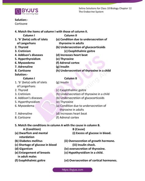 Selina Solutions Concise Biology Class Chapter The Endocrine