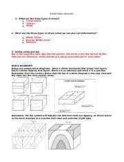 STRUCTURAL GEOLOGY Lab Docx STRUCTURAL GEOLOGY 1 What Are The Three