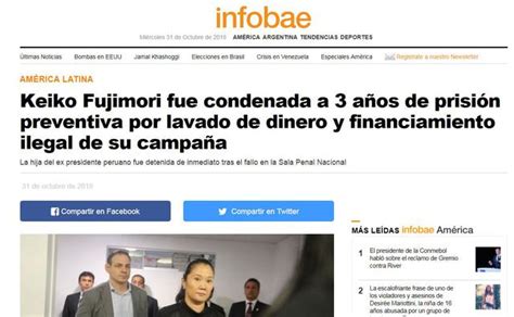 Keiko Fujimori A La Cárcel Así Informó La Prensa Mundial Tras Su