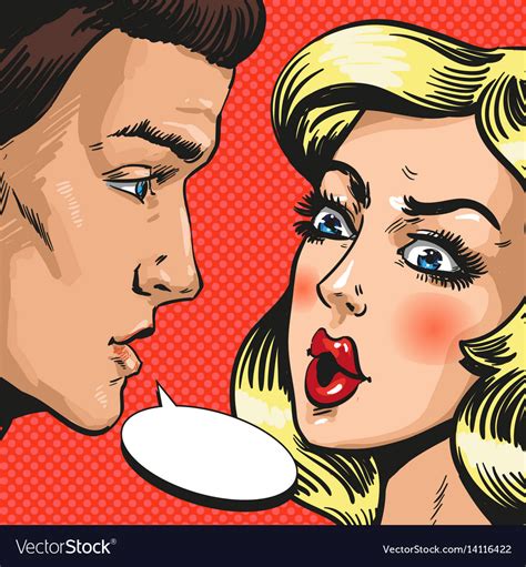 Pop Art Of Couple Talking To Royalty Free Vector Image