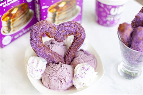 Ube Mochi Churros Recipe Made With Trader Joes Ube Mochi Waffle Mix