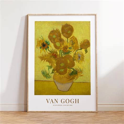 Vincent Van Gogh Poster Vincent Van Gogh Sunflowers Museum Poster