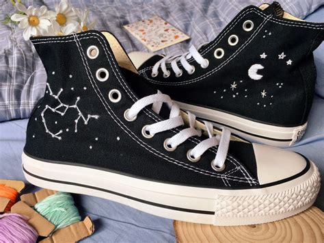 Embroidered converse converse custom constellation embroidery sagittarius converse shoes custom ...