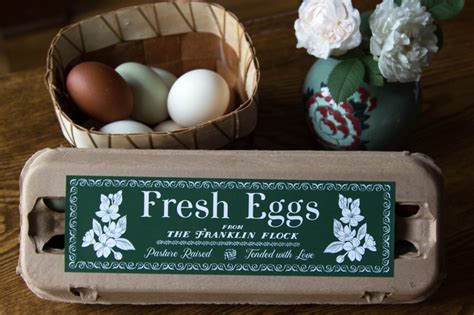 Custom Egg Carton Labels Antique Floral Design Fully Etsy