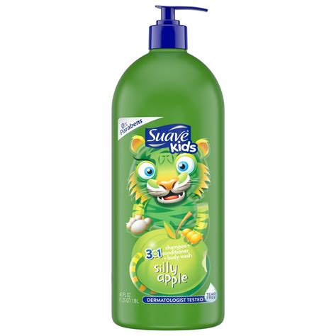 Suave Kids 3 In 1 Shampoo Conditioner And Body Wash Silly Apple 40 Oz