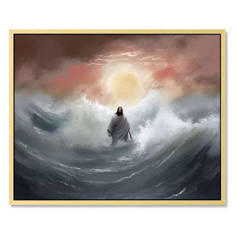 Homicozi Religious Canvas Paintings Jesus Walking On Water Poster Jesus