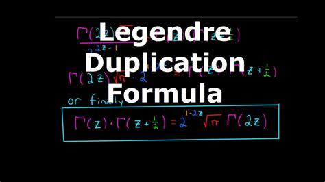 Legendre Duplication Formula Youtube