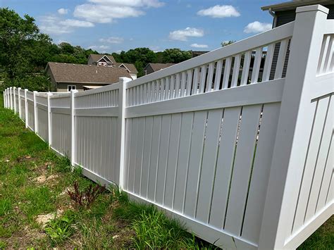 Residential Vinyl Semi Private American Fence Company Of Rochester Minnesota