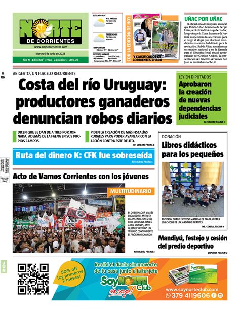 Tapa Del Martes De Junio Suplementos Norte Corrienttes