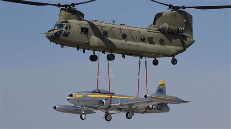 Us Ch 47 Chinook Lifts Classic Fighter Jet Heavy Delivery The World