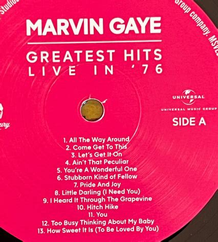 Marvin Gaye Greatest Hits Live In Amsterdam 76 Vinyl LP