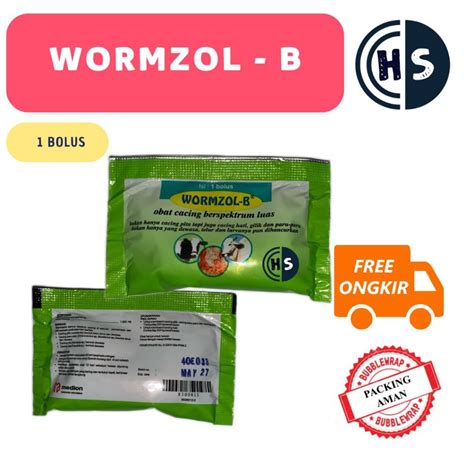 Jual WORMZOL B 1 BOLUS SACHET Obat Cacing Cacingan Sapi Kerbau Kuda