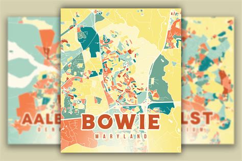 Bowie Maryland Colorful Map Graphic by Poster Boutique · Creative Fabrica