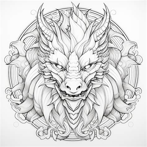 Premium Photo Mystical Dragon A Clean Line Art Coloring Book Page