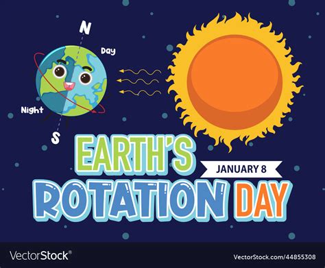 Earth Rotation Day Banner Design Royalty Free Vector Image