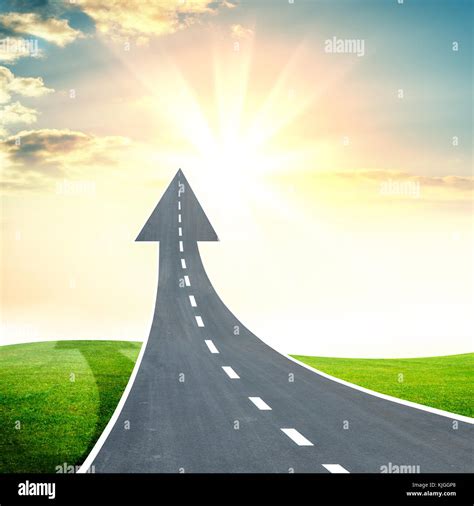 Highway Road Going Up As An Arrow Stock Photo Alamy