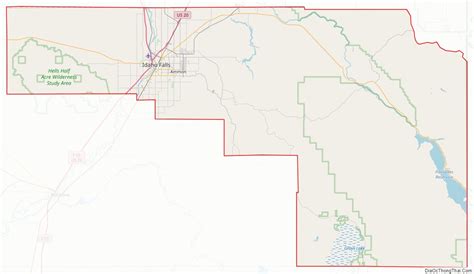 Map of Bonneville County, Idaho