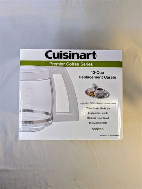 Cuisinart Glass Carafe Coffee Pot DGB 500WRC 12 Cup White For DCC 1100