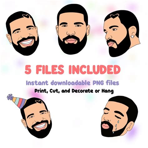 Drake Clip Art Drake Party Decor Drake Party Props Drake Stickers Drake Printable Drake Birthday ...