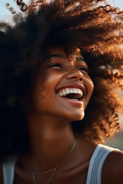 Premium Ai Image Closeup Of Beautiful Smiling Black Girl