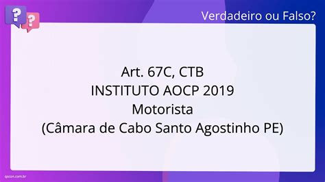 Qscon Direito Art C Ctb Instituto Aocp Motorista C Mara