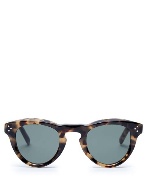 Lyst Céline Round Frame Acetate Sunglasses In Brown