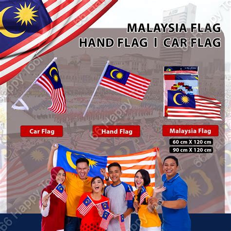 Flag Malaysia Bunch Hand BENDERA JALUR GEMILANG Mounting Stand