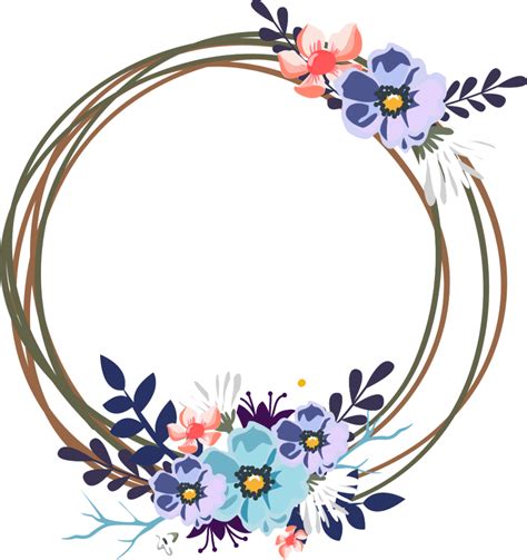 Flower Circle Frame Circle Flowers Frame For Wedding Monogram Svg