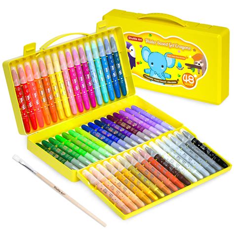 Buy 48 Colours Crayons for Toddlers, Shuttle Art Twistable Washable ...