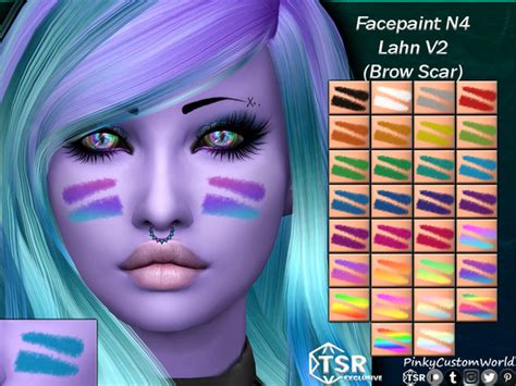 The Sims Resource Patreon Facepaint N Lahn Glitter V Brow Scar