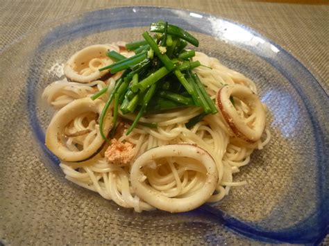 いかと明太子のわけぎパスタ By ゆみよんさん レシピブログ 料理ブログのレシピ満載！