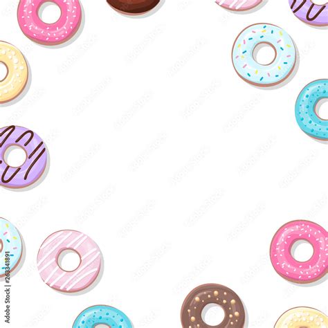 Bright Donuts Border Isolated Transparent Background Stock Vector - Clip Art Library