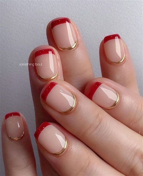 Stunning Red And Gold Nails For A Sophisticated Manicure Red Tip