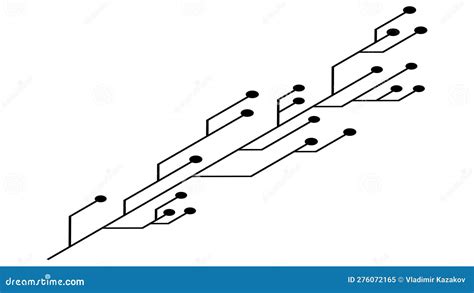 Isometric Printed Circuit Board Pcb Tracks Isolated On White Background