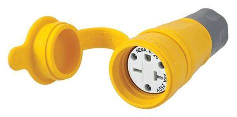 Hubbell Watertight Straight Blade Connector 6 20R 20A 250VAC Yellow