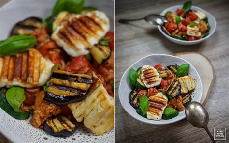 Panzanella sałatka pomidorowo chlebowa z grillowanymi warzywami i